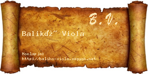 Balikó Viola névjegykártya